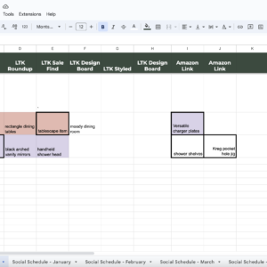 Google Sheet template for tracking your affiliate marketing content